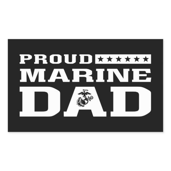 Proud Marine Dad Rectangular Sticker