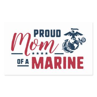 Proud Mom of a Marine Rectangular Sticker