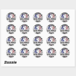 Proud Motivating National Social worker Month US Classic Round Sticker
