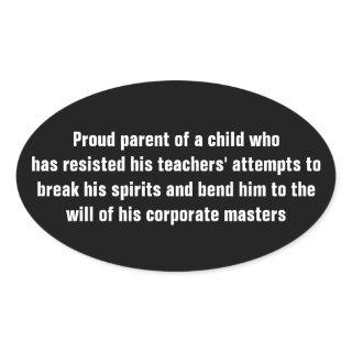Proud Parent of a Child Resisting Oval Sticker