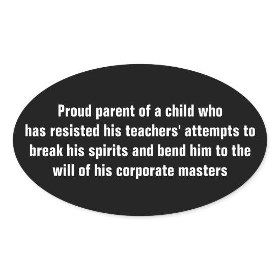 Proud Parent of a Child Resisting Oval Sticker