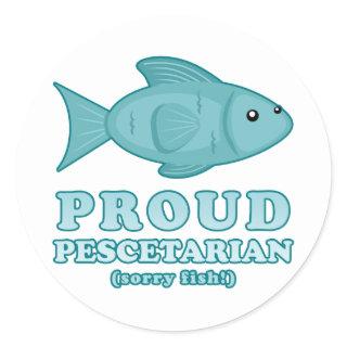 Proud Pescetarian Classic Round Sticker