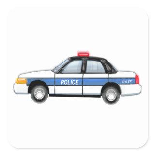 Proud Police Car Square Sticker