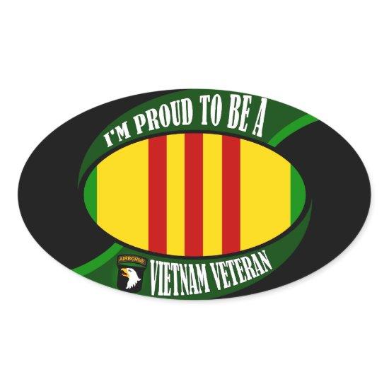 Proud to be a Vietnam Vet Oval Sticker