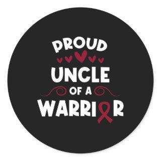 Proud Uncle Of A Sickle Cell Warrior Sickle Cell A Classic Round Sticker