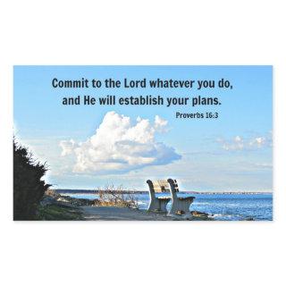 Proverbs 16:3 Commit to the Lord whatever you do.. Rectangular Sticker