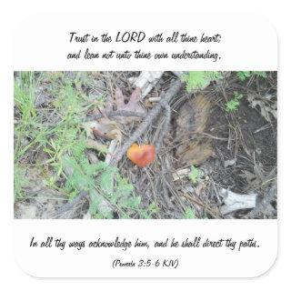 Proverbs 3:5-6 square sticker