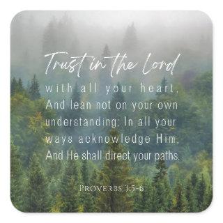 Proverbs 3:5-6 Trust in the Lord Square Sticker