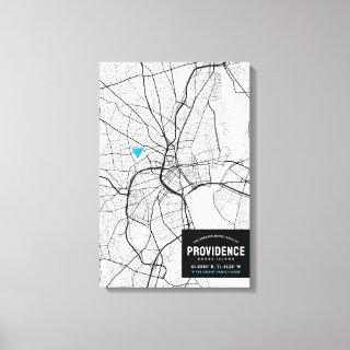 Providence City Map + Mark Your Location Canvas Print