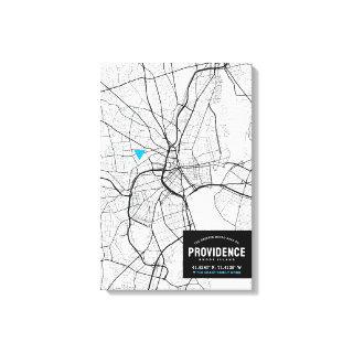 Providence City Map + Mark Your Location Canvas Print
