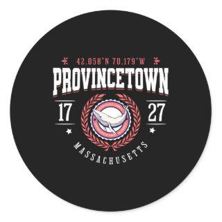 Provincetown Ma Whale Beach Cape Cod P Town Classic Round Sticker