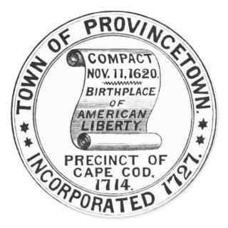 Provincetown Massachusetts Town Seal Round Sticker