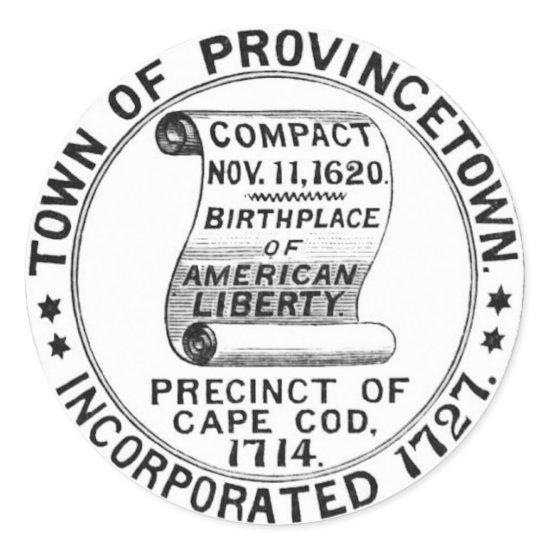 Provincetown Massachusetts Town Seal Round Sticker