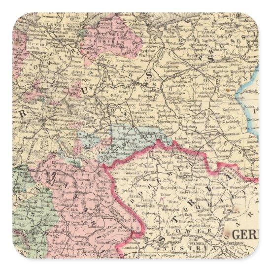 Prussia, German States Map by Mitchell Square Sticker