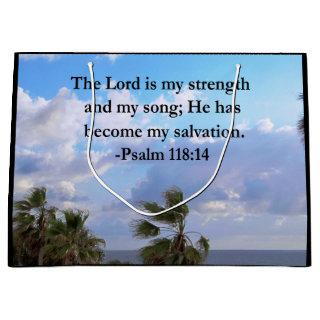 PSALM 118:14 SERENE OCEAN PHOTO DESIGN LARGE GIFT BAG