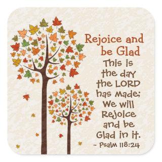 Psalm 118:24 This is the Day, Autumn Trees Square Sticker