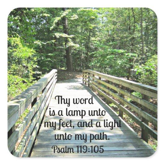Psalm 119:105 Thy word is a lamp... Square Sticker