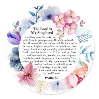 Psalm 23 NKJV The Lord is My Shepherd  Classic Round Sticker
