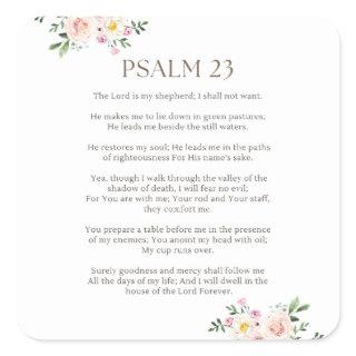 Psalm 23 NKJV The Lord is My Shepherd Square Sticker