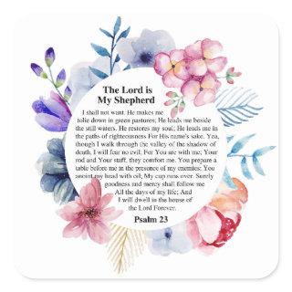 Psalm 23 NKJV The Lord is My Shepherd  Square Sticker