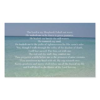 Psalm 23 The Lord is My Shepherd Beautiful Beach Rectangular Sticker