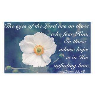 Psalm 33:18 Hope in His unfailing love, Scripture Rectangular Sticker