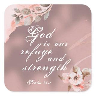 Psalm 46:1 God is our Refuge and Strength Bible Square Sticker