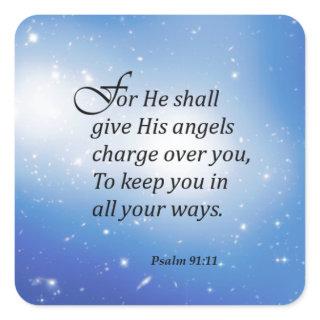 Psalm 91:11 square sticker