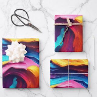 Psychedelic Abstract Colorful Paint Strokes  Sheets