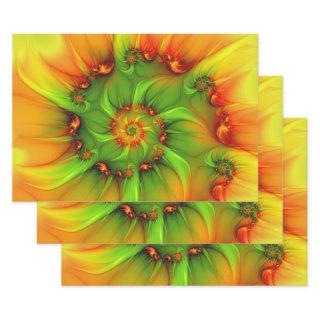 Psychedelic Colorful Modern Abstract Fractal Art  Sheets