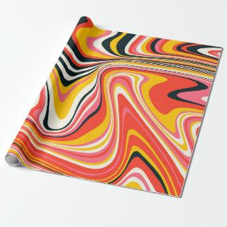 Psychedelic groovy background. Colorful abstract b