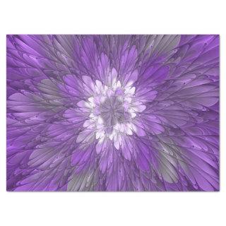 Psychedelic Purple Flower Abstract Fractal Art Tissue Paper