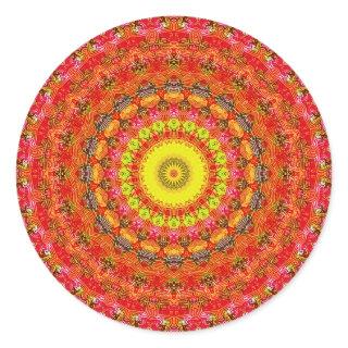 Psychedelic Radial Pattern: Classic Round Sticker