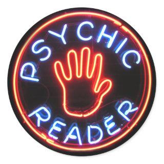 Psychic Reader Neon Sign Classic Round Sticker
