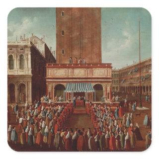 Public Lottery at Loggetta, the Piazza San Square Sticker