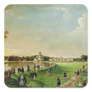 Public merry-making in Ostankino, 1840s Square Sticker