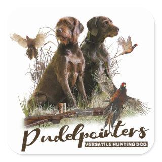 Pudelpointers, Hunting pheasant  Square Sticker
