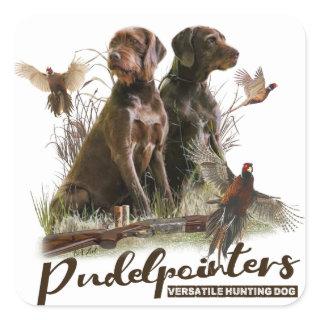 Pudelpointers, Hunting pheasant  Square Sticker