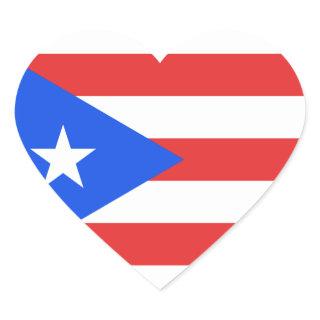Puerto Rico Flag Heart Sticker