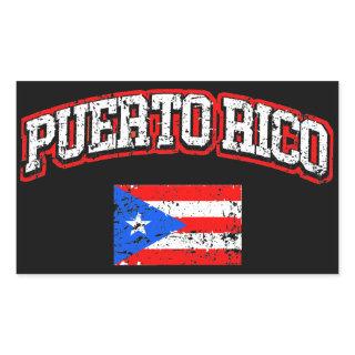 Puerto Rico  Flag Rectangular Sticker