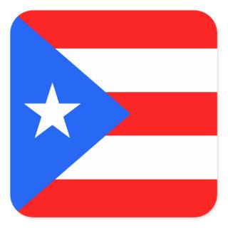 Puerto Rico Flag Square Sticker