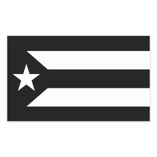 Puerto Rico Resistance Black and White Flag Rectangular Sticker