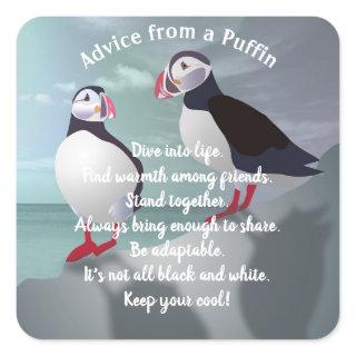 Puffins Design Square Sticker