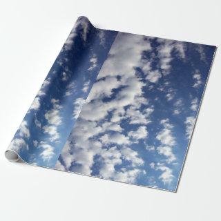 Puffy Clouds On Blue Sky gift wrap