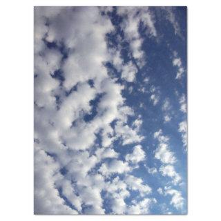 Puffy Clouds On Blue Sky Tissue Paper