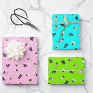 Pug Confetti - bubble gum pink, turquoise, green   Sheets