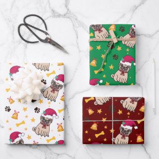 Pug Dog And Santa Hat Christmas  Sheets