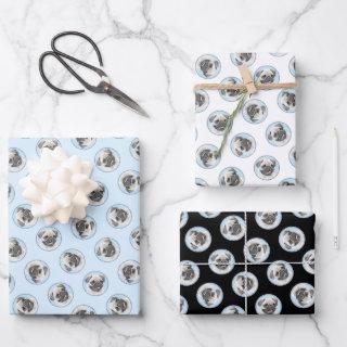 Pug Painting Fawn Silver Cute Original Pet Dog Art  Sheets