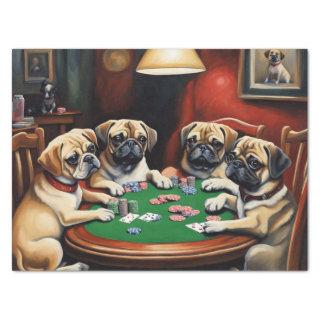 Puggle Poker Party Decoupage Paper
