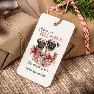 PUGS AND KISSES DOG-THEMED CHRISTMAS CUSTOM GIFT TAGS